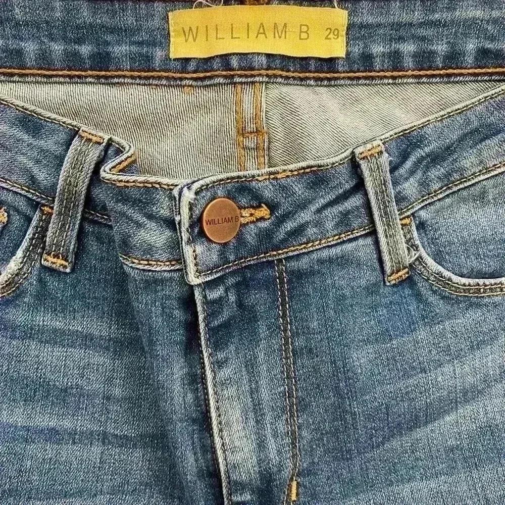 Womens Mid Rise Zipper Ankle Bottom Jean size 29 William B - Picture 6 of 11